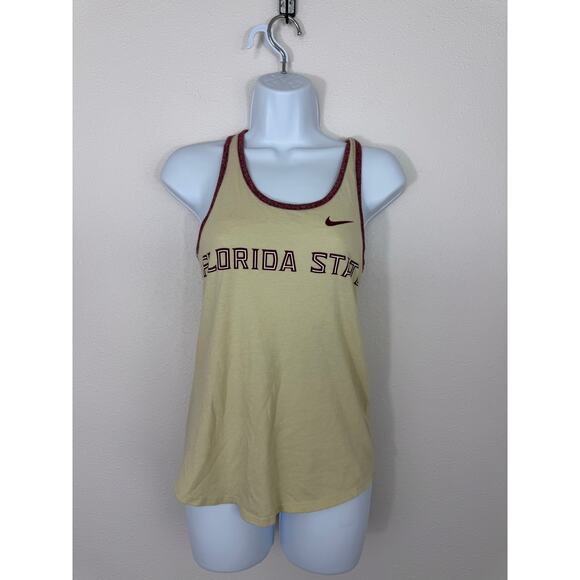 Nike Florida State Seminoles Racerback Tank Top Small Gold Maroon - Picture 1 of 5